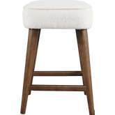 Wes Backless Counter Stool in Walnut Brown Wood & Boucle Fabric (Set of 2)